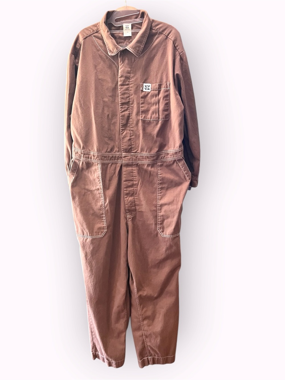 Lucy & Yak "Carmen" Organic Cotton Utility Boilersuit Jumpsuit - Brown XL